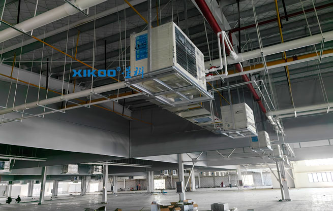 38000平米制衣廠制冷降溫，安裝蒸發(fā)冷省電空調-臥式軸流機型