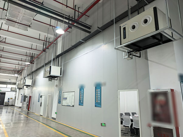 大型生產車間制冷降溫，安裝蒸發(fā)冷省電空調機-臥式射流空調機組