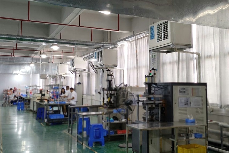 星科工業省電空調-臥式軸流機應用注塑工廠車間降溫